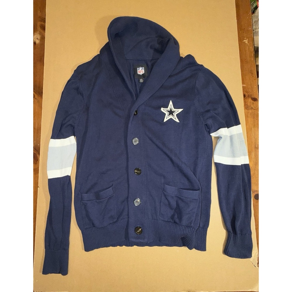 DALLAS COWBOYS Vintage Cardigan Sweater Button G-III Apparel NFL Varsity Size L